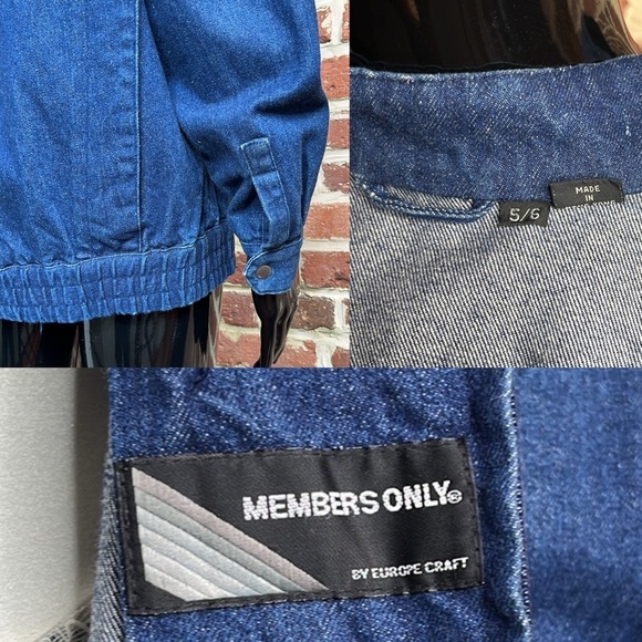 Vintage 80s Members Only Jacket with Flanges in Dark Denim Size S - Picture 9 of 9